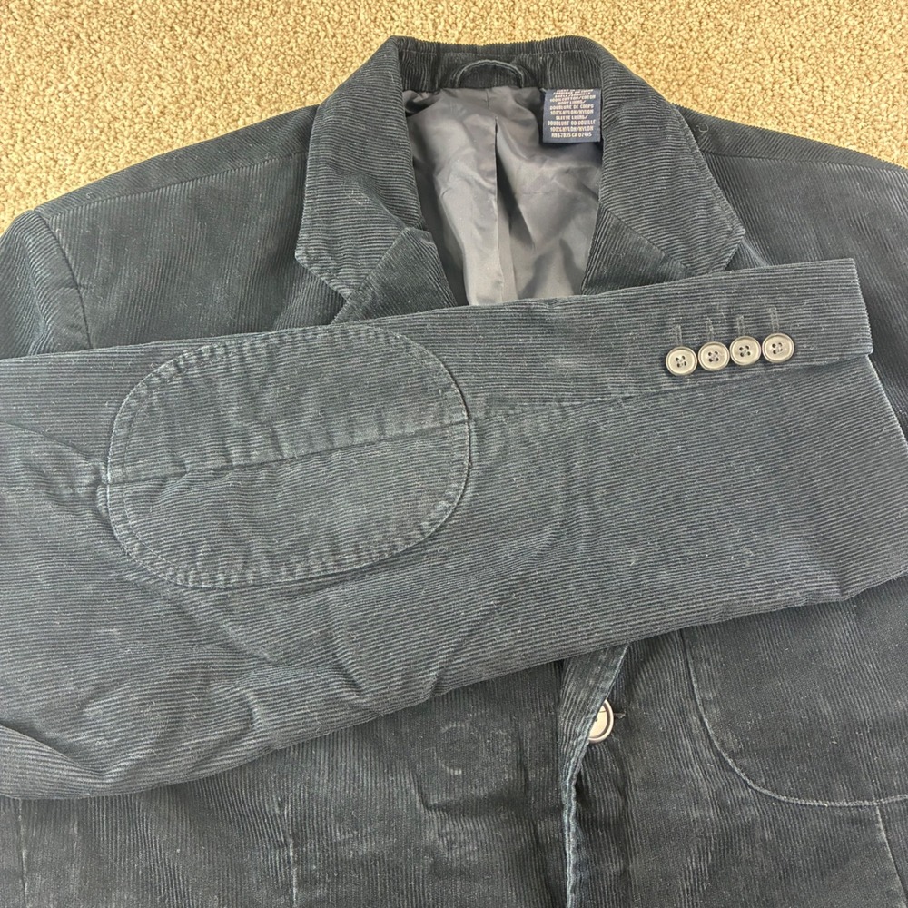 VTG Nautica Jeans Company Navy ‎ Corduroy Sport Coat Mens XL Elbow Patch Blazer